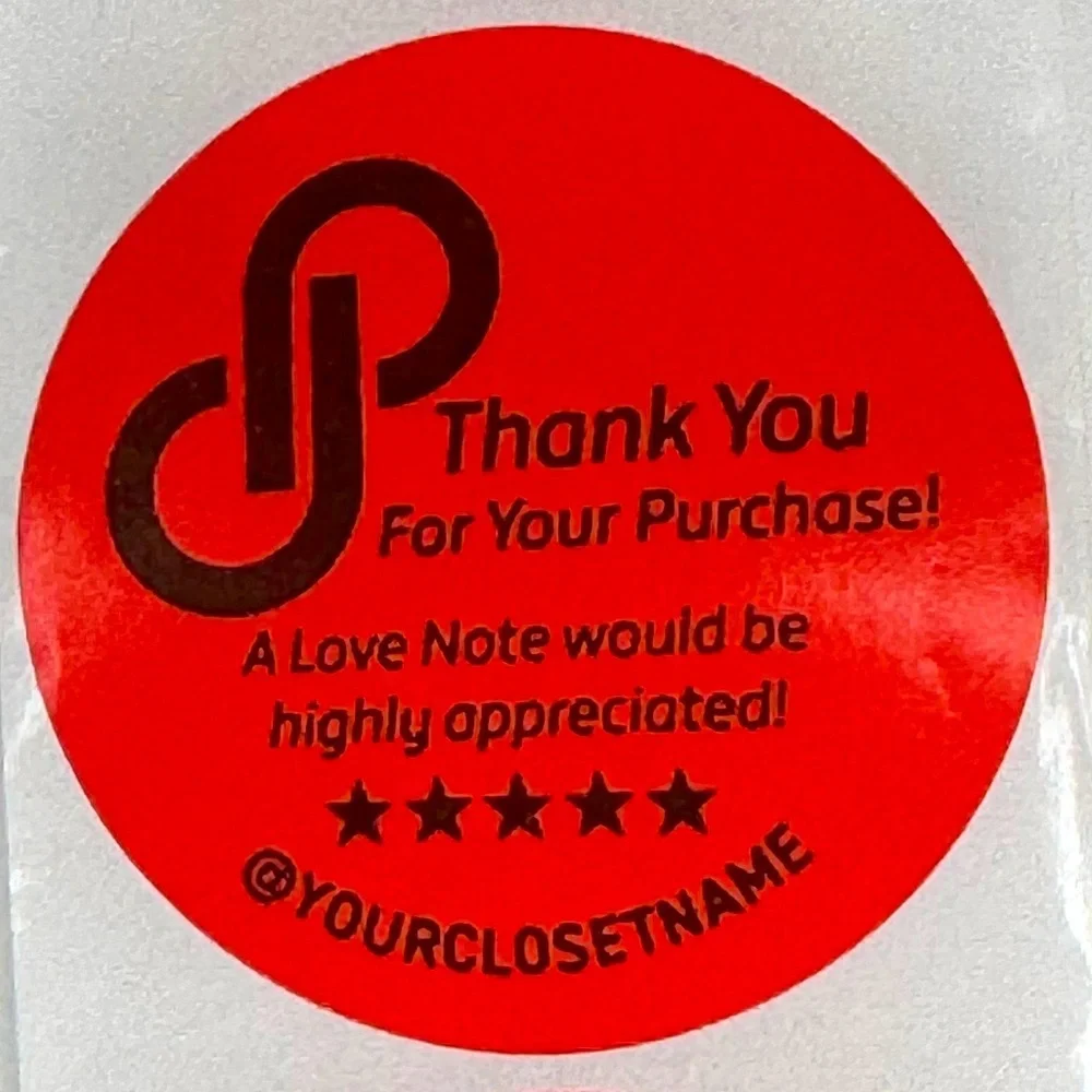 100 thank you sticker | A Love Note would be highly appreciated | custom sticker